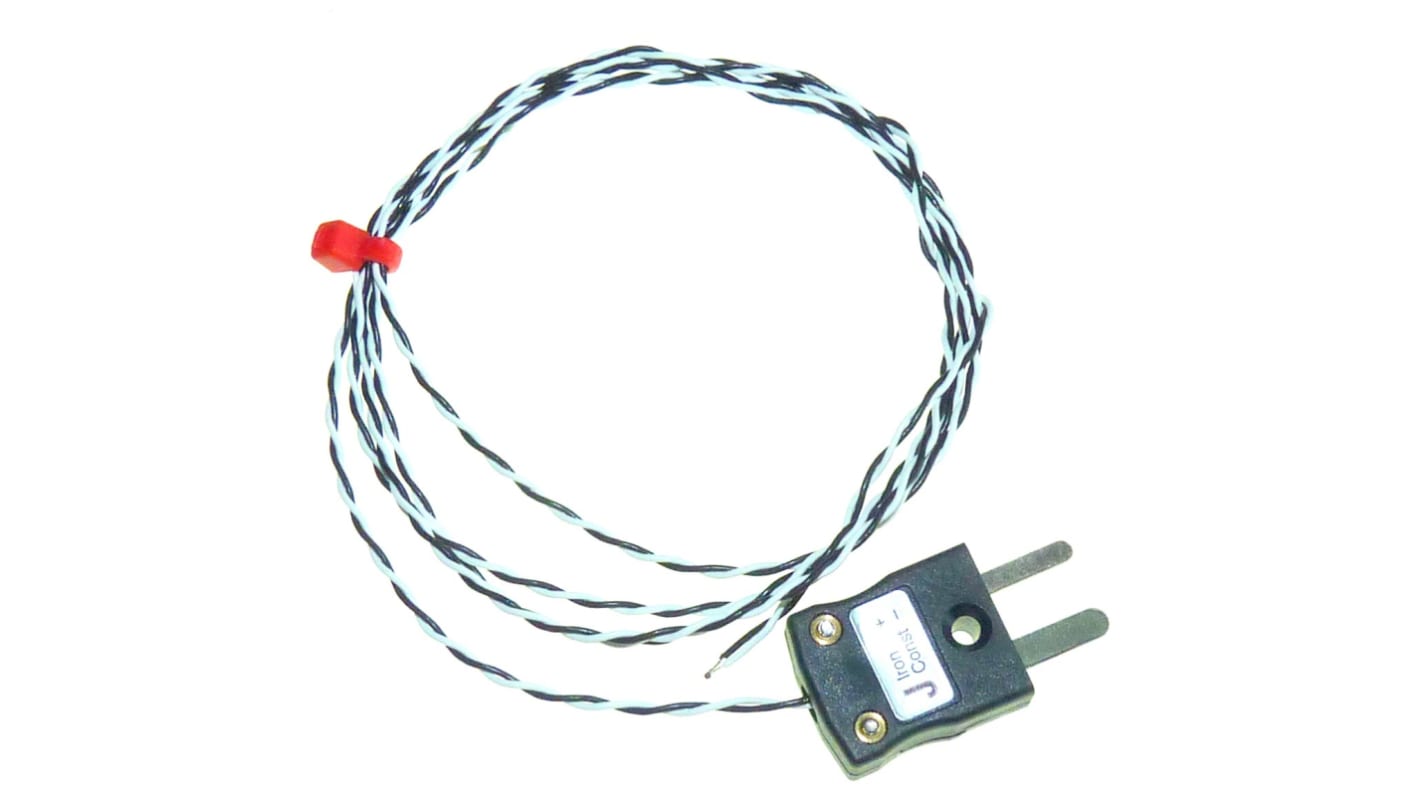 Termopar tipo J RS PRO, Ø sonda 1/0.3mm x 2m, temp. máx +250°C, cable de 2m, conexión , con conector miniatura