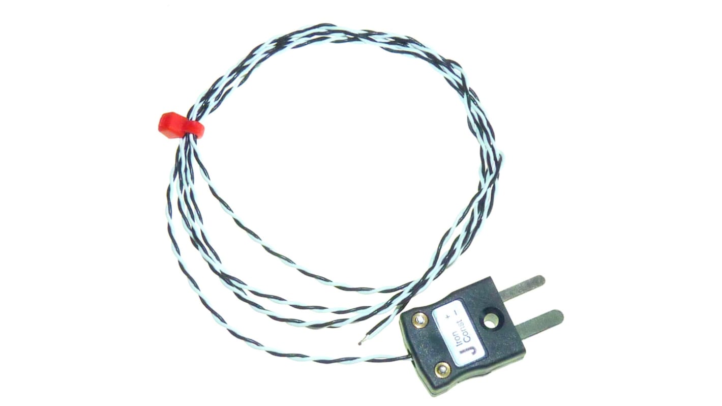 Termocoppia a giunzione esposta tipo J, Ø sonda 1/0.3mm, lungh. sonda 2m, +250°C