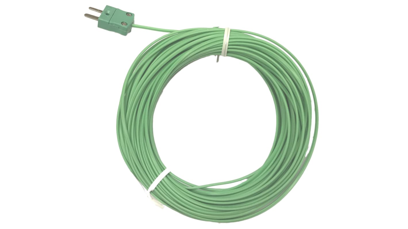 RS PRO K型外露结点热电偶, 探头Φ1/0.3mm x 2m, 可测+250°C, 线长2m, 微型插头接端, PFA探头