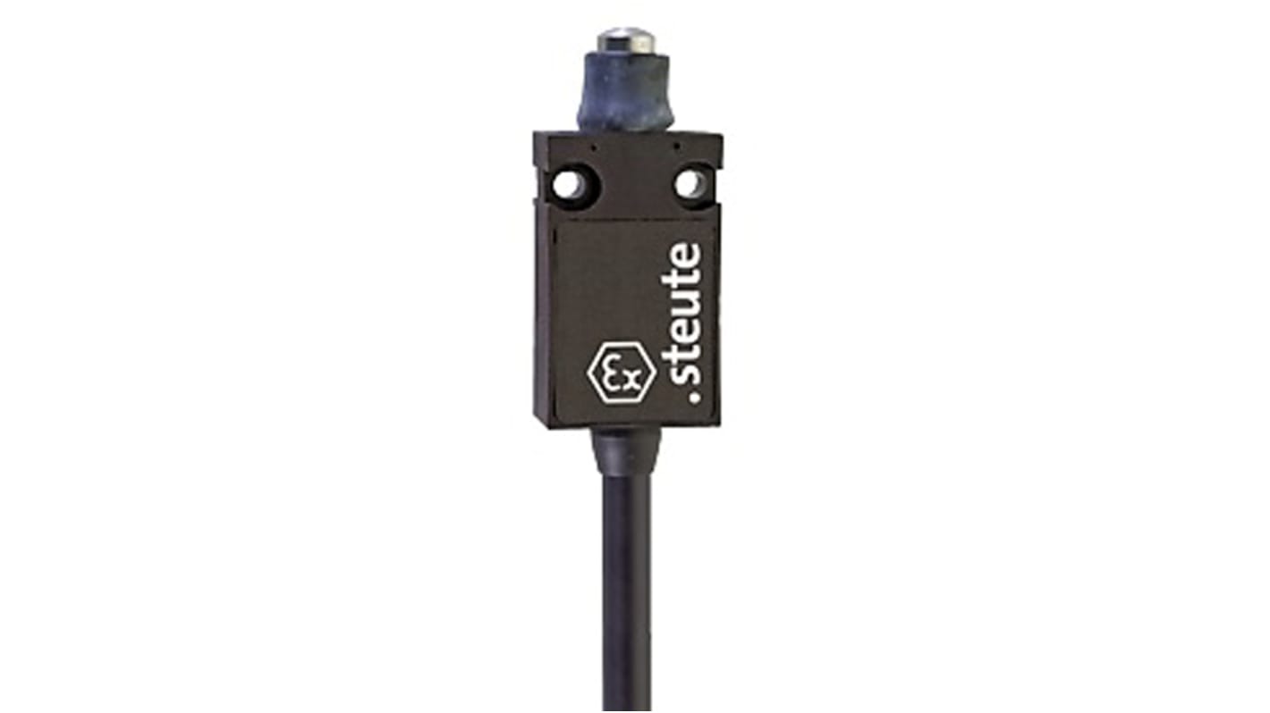 Steute 柱塞式行程开关, 最大直流230V, 最大交流250V, 最大250 V 交流 6 A ， 230 V 直流 250mA, IP65, 电缆接口, 常开/常闭, Ex 14系列