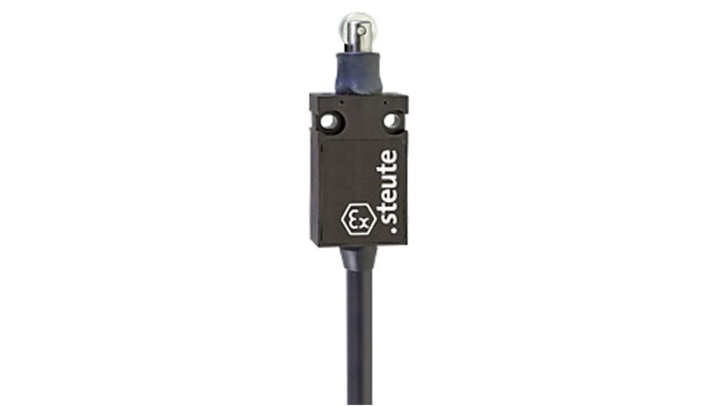 Steute 滚轮柱塞式行程开关, 最大直流230V, 最大交流250V, 最大250 V 交流 6 A ， 230 V 直流 250mA, IP65, 电缆接口, 常开/常闭, Ex 14系列