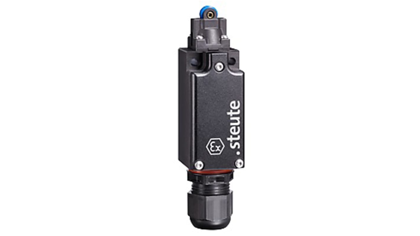 Steute 滚轮柱塞式行程开关, 最大交流500V, 最大4A, IP66、 IP67， IP69, 电缆接口, 常开/常闭, Ex 97系列