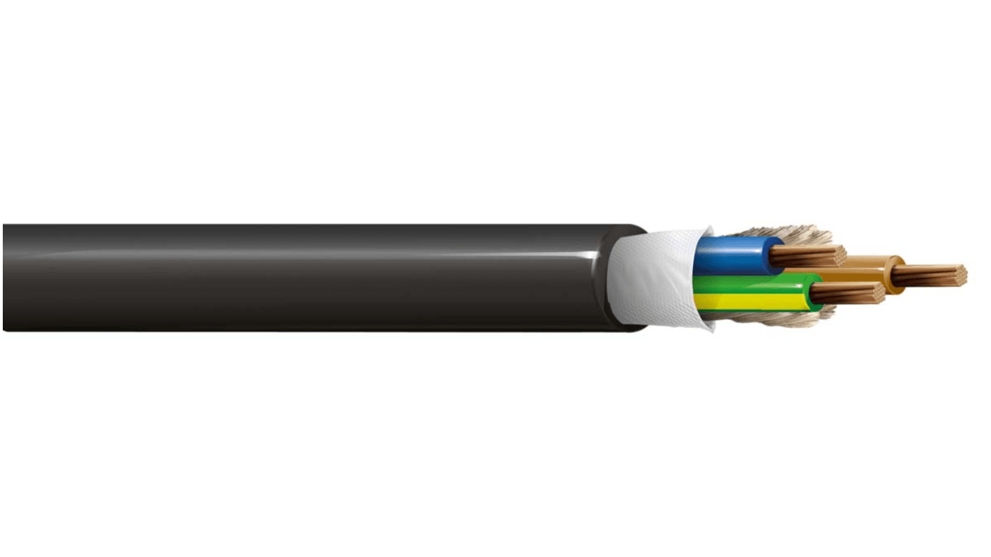 Belden 19352, Power, 76m 3 Core, Black PVC Power Cable +60°C