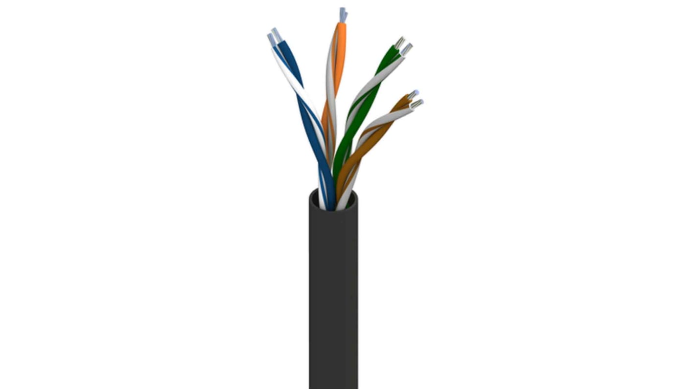 Belden DataTuff Ethernetkabel Cat.5e, 305m, Schwarz Verlegekabel U/UTP, Aussen ø 6.14mm, PVC