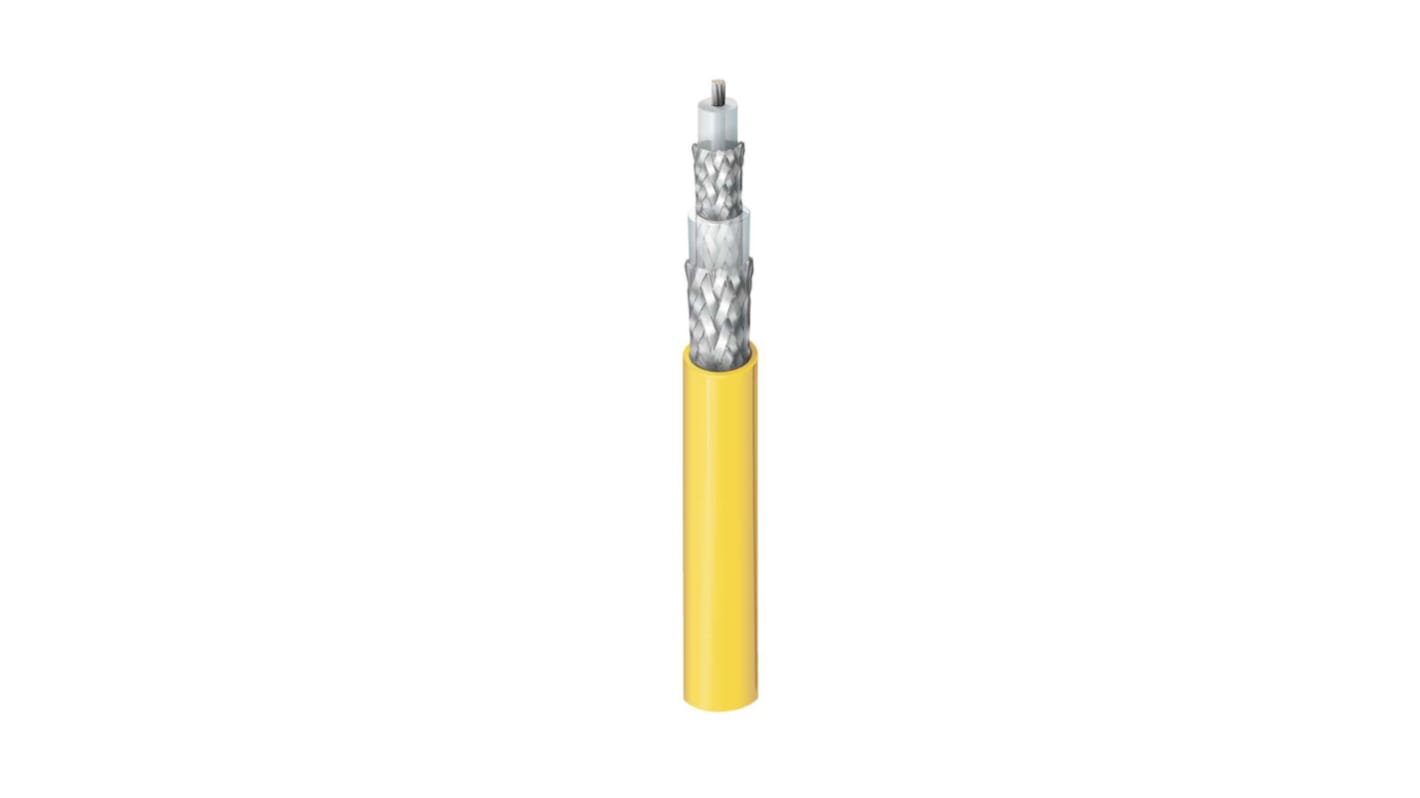 Belden, 9222 series Tinned Copper Braid Yellow Triax cable, 6.12mm OD 152m, 50 Ω impedance