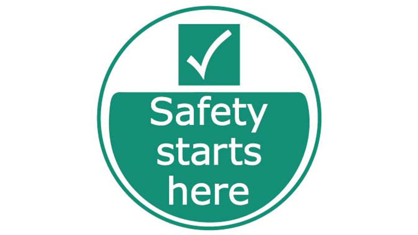 Etichetta Sicurezza sul lavoro "Safety Starts Here", in Inglese