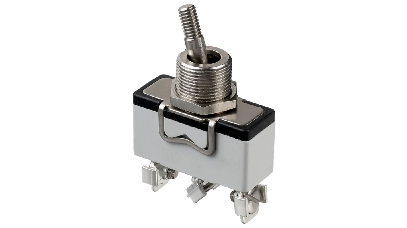 APEM Toggle Switch, Panel Mount, On-On, SPDT, Screw Terminal, 250V ac