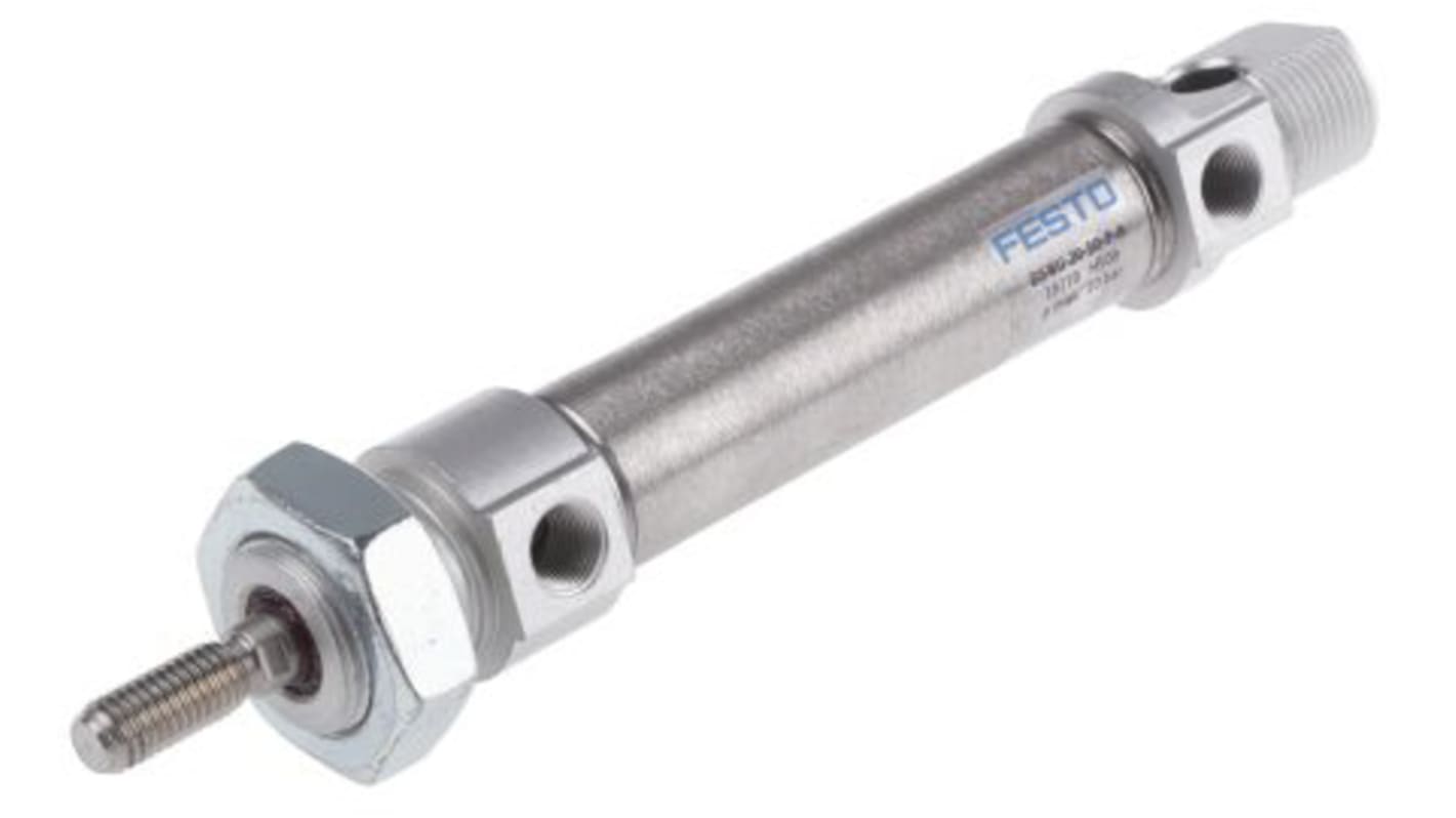 Festo Pneumatic Cylinder - 1908286, 20mm Bore, 60mm Stroke, DSNU Series, Double Acting