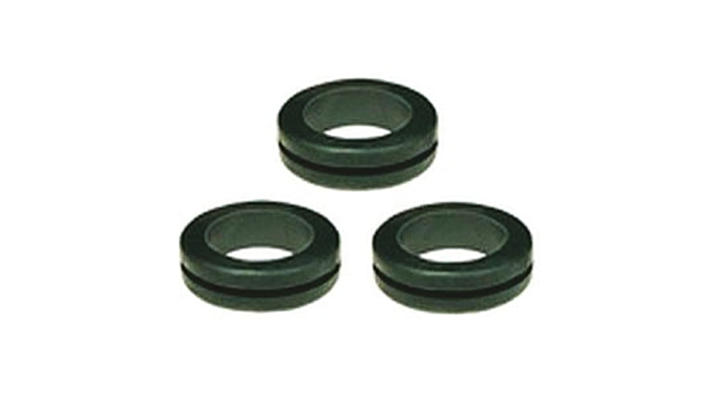 SES Sterling DK Black PVC 14mm Cable Grommet for Maximum of 9mm Cable Dia. 01070029010