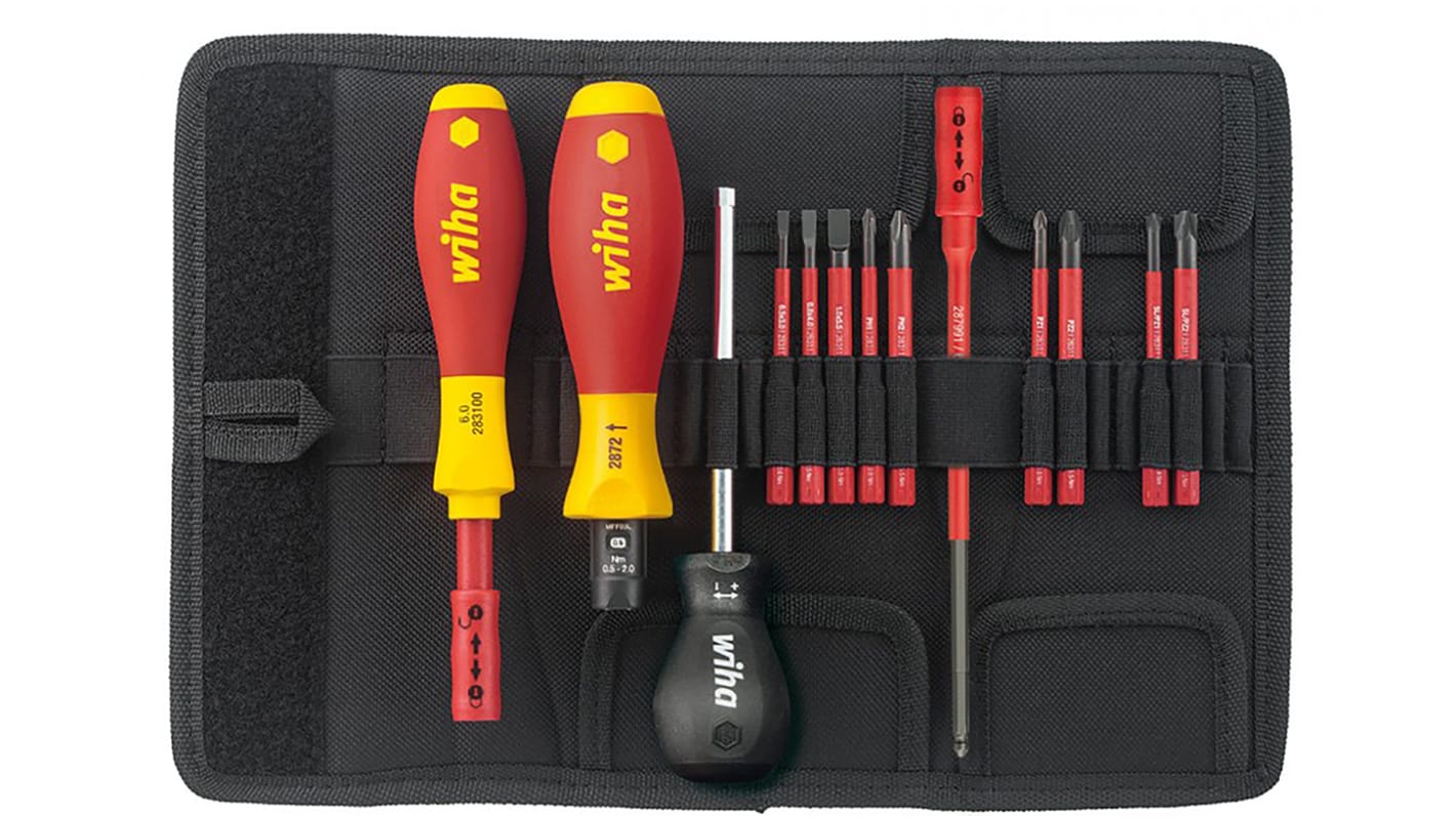 Wiha Tools 2872 T13 Hexagon, Phillips, Pozidriv, Slotted, Torx Screwdriver Set, 13-Piece