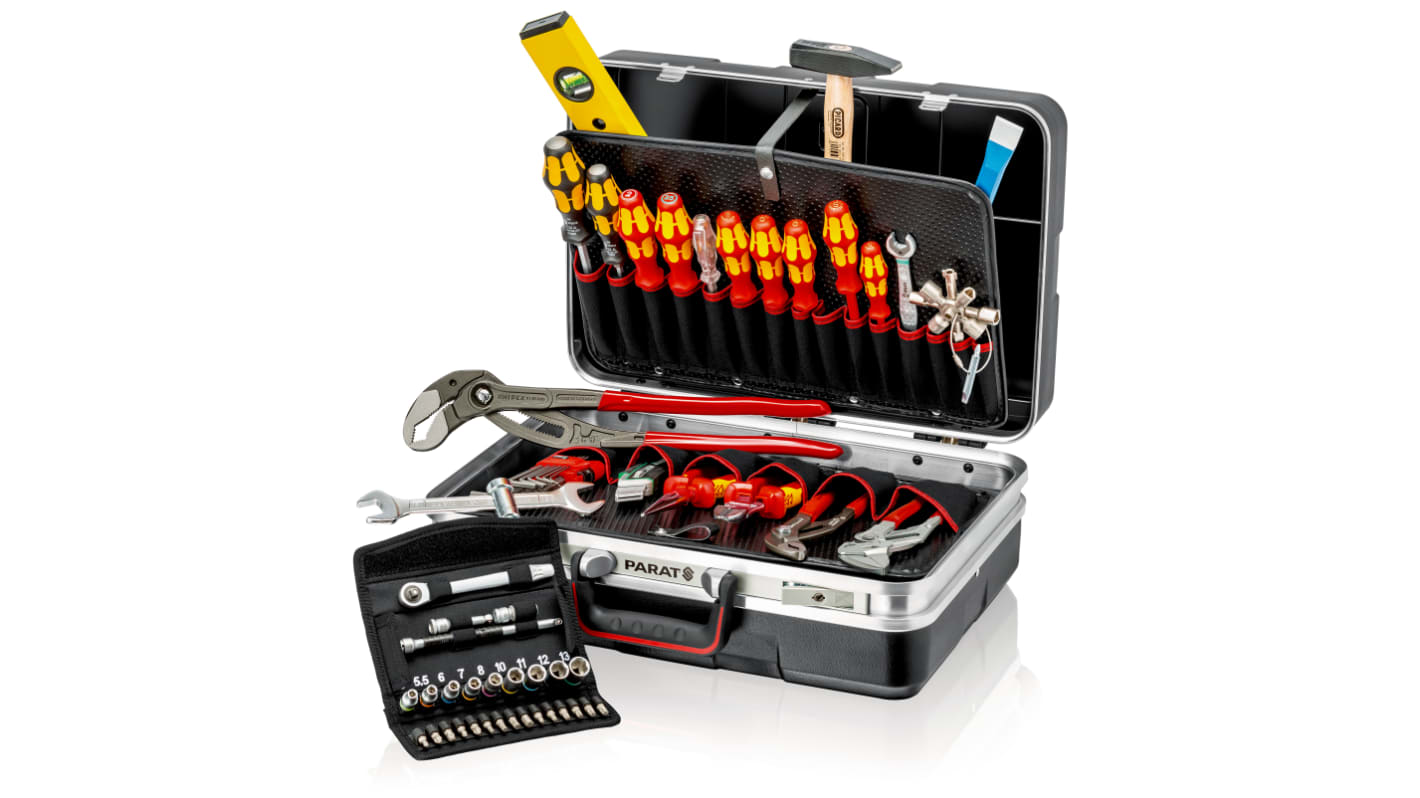 Caja para herramientas Knipex, Maletín de 52 piezas, para fontanería, aprobado VDE