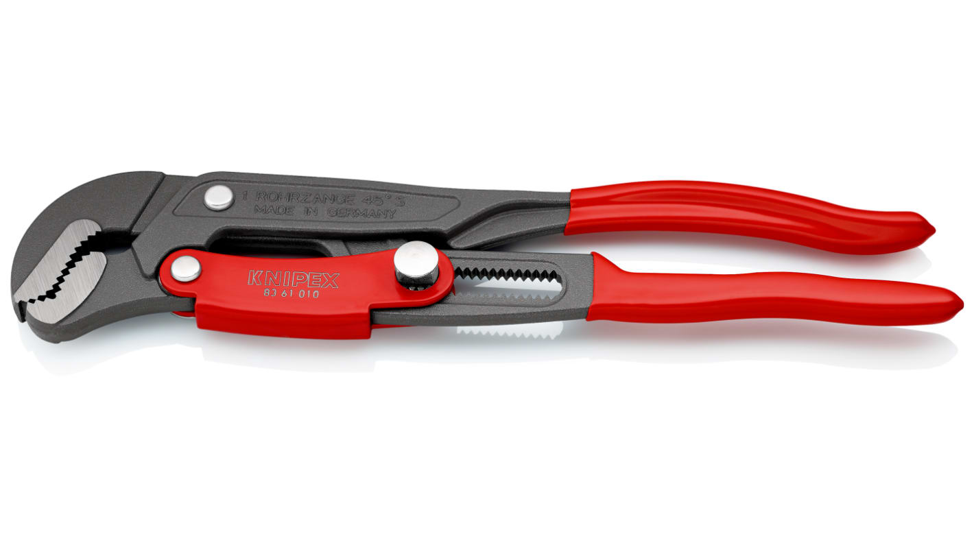 Knipex Pipe Wrench, 330 mm Overall, 42mm Jaw Capacity, Plastic Handle