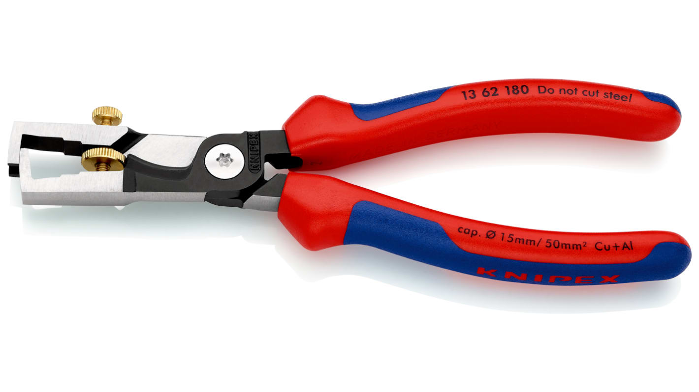 Knipex 13 62 Series Cable cutters and wire strippers, 0.1 mm² Min, 10 mm² Max, 180 mm Overall