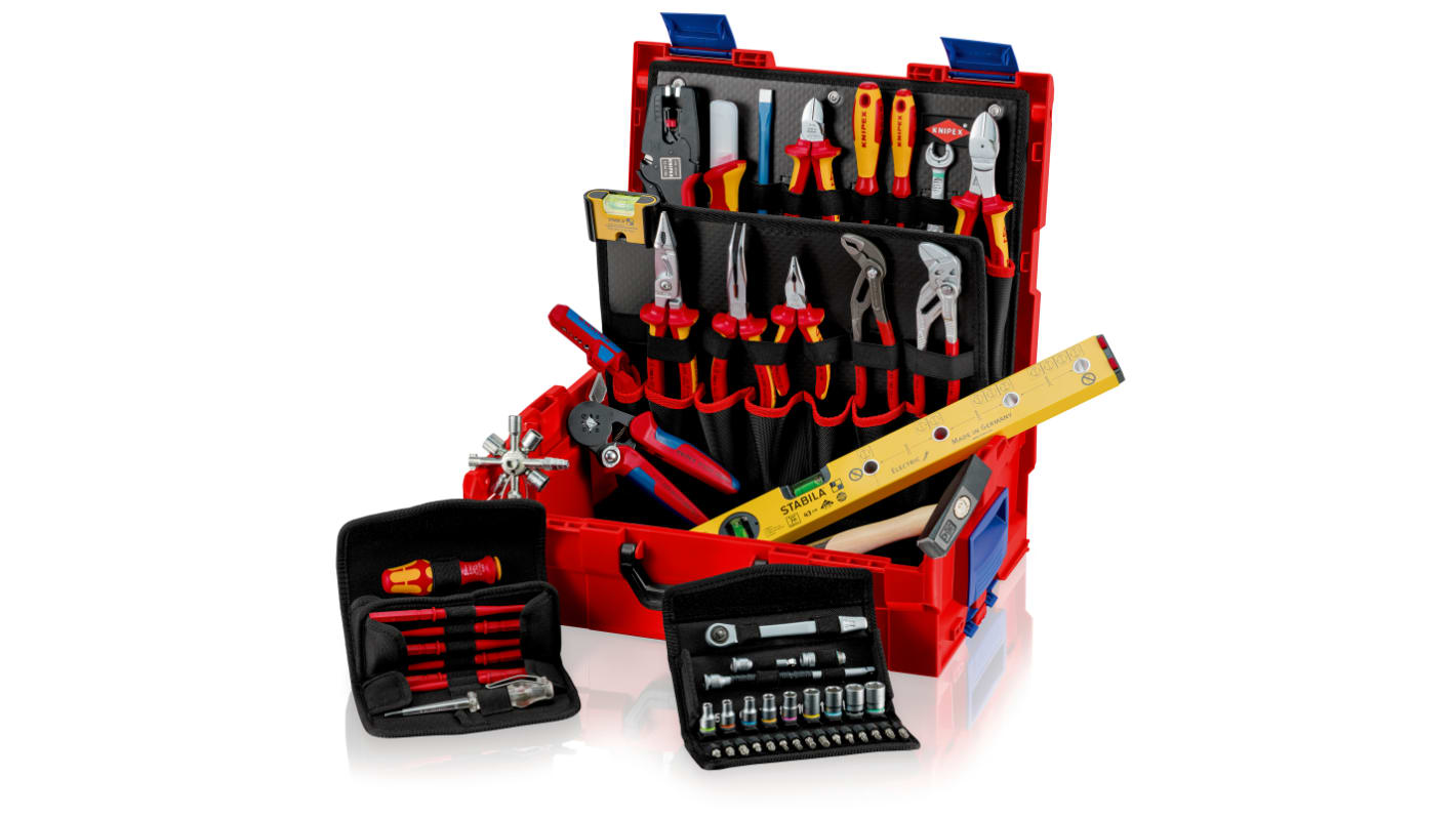 Knipex 63 Piece Electricians Tool Case with Case, VDE Approved