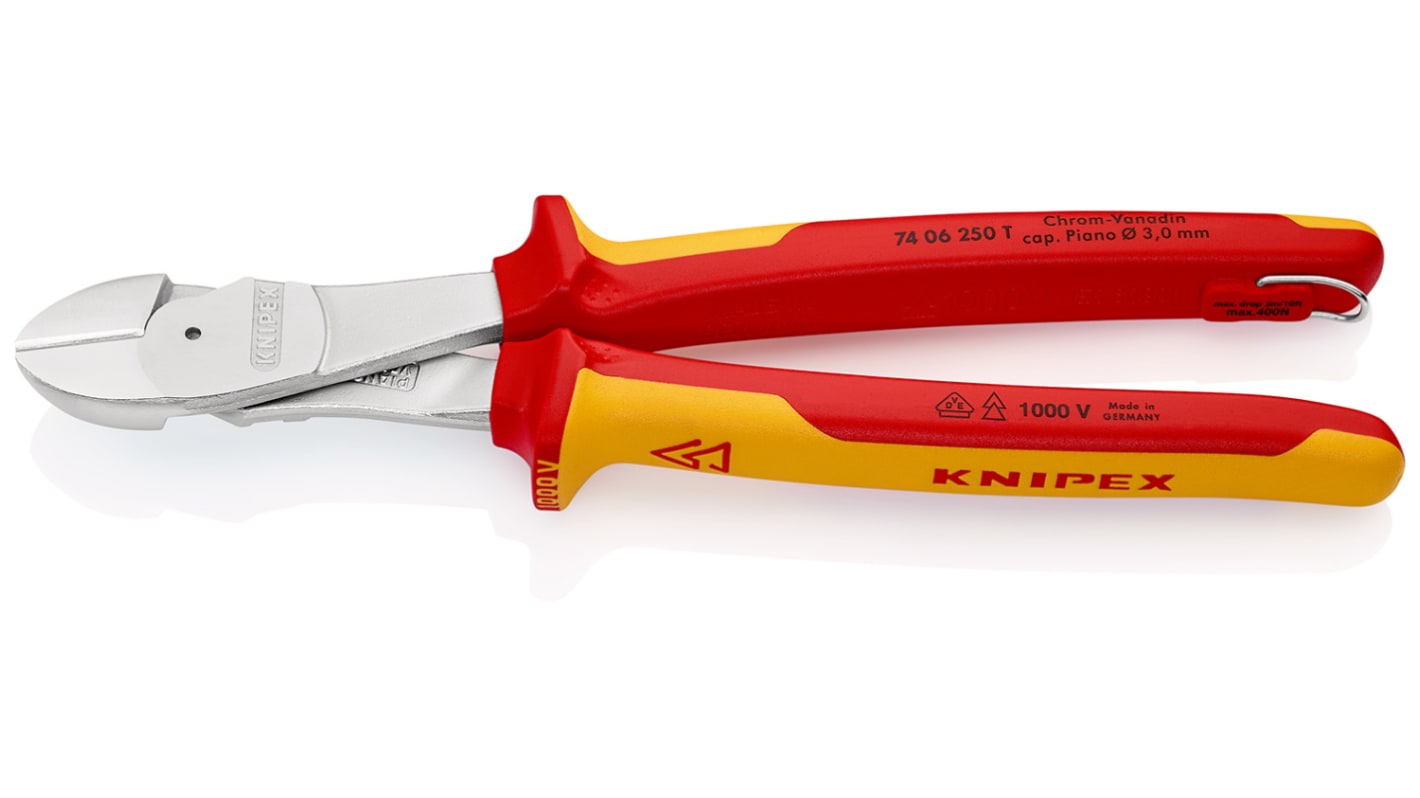 Pince coupante diagonale à effet de levier élevé Knipex, 250 mm, capacité 4.6mm