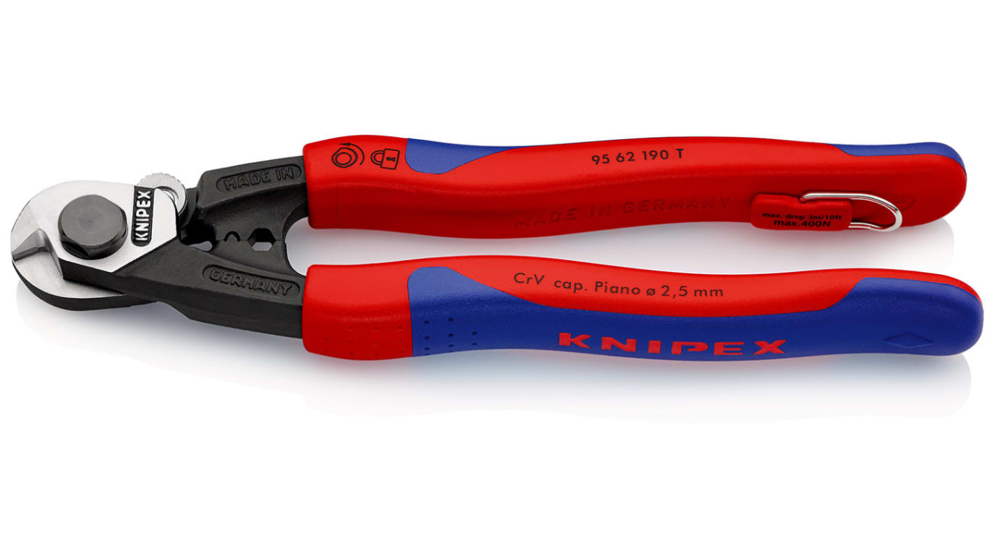 Knipexワイヤロープカッター ニッパー 全体長さ:190 mm 最大 Knipexワイヤロープカッター ニッパー 全体長さ:190 mm 最大