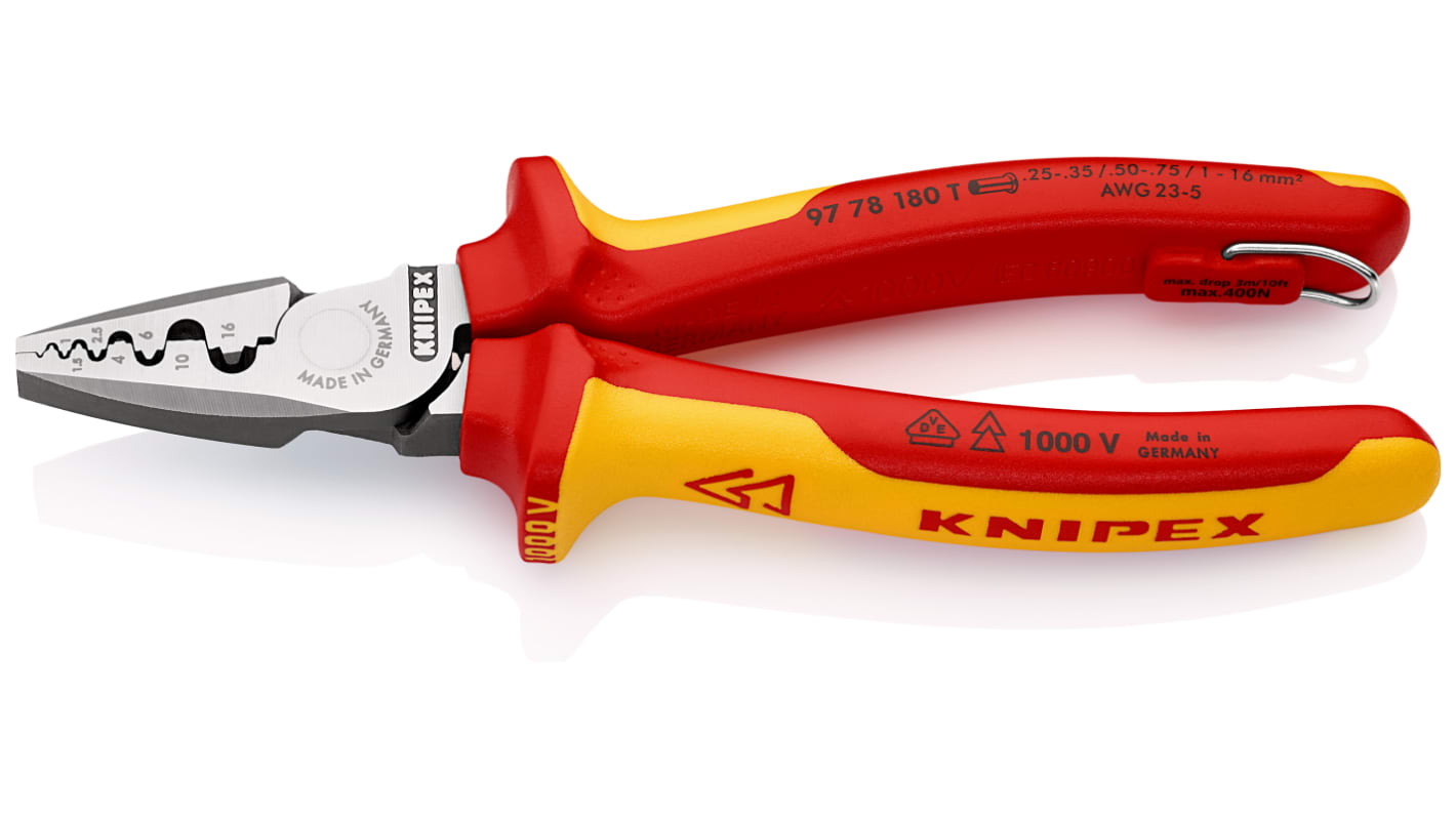 Knipex Hand Crimp Tool for Wire Ferrules, 0,5 → 6mm² Wire