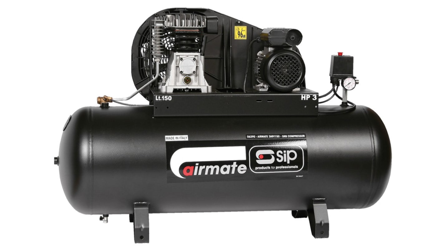 SIP 3HP 150 l Air Compressor, 10bar, 83kg