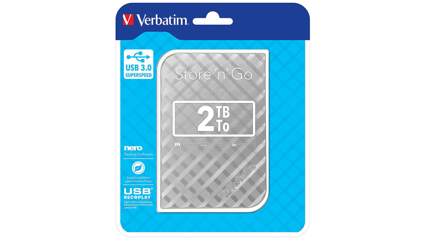 Hard Disk Verbatim Esterno 2 TB USB 3.0