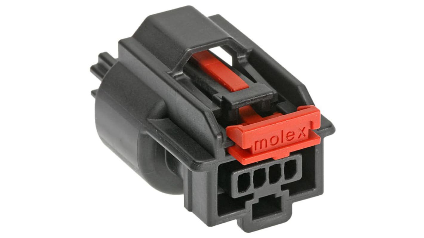 Conector de automoción Molex Mini50 Sealed 34967 Hembra de 4 vías en 1 fila, 4A, terminación: Crimpado