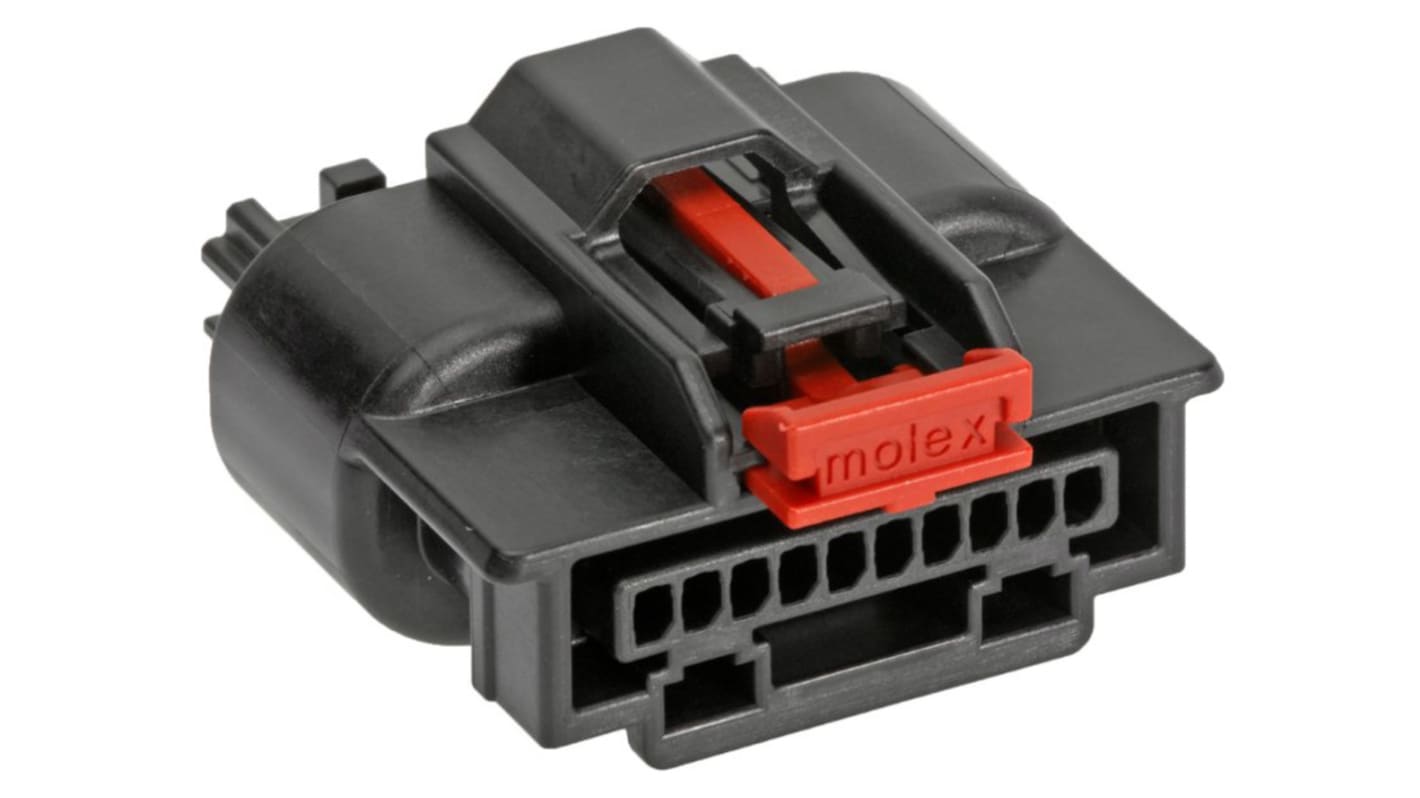 Molex 10芯汽车连接器母座, 4A, 电缆安装, 黑色, Mini50 Sealed系列