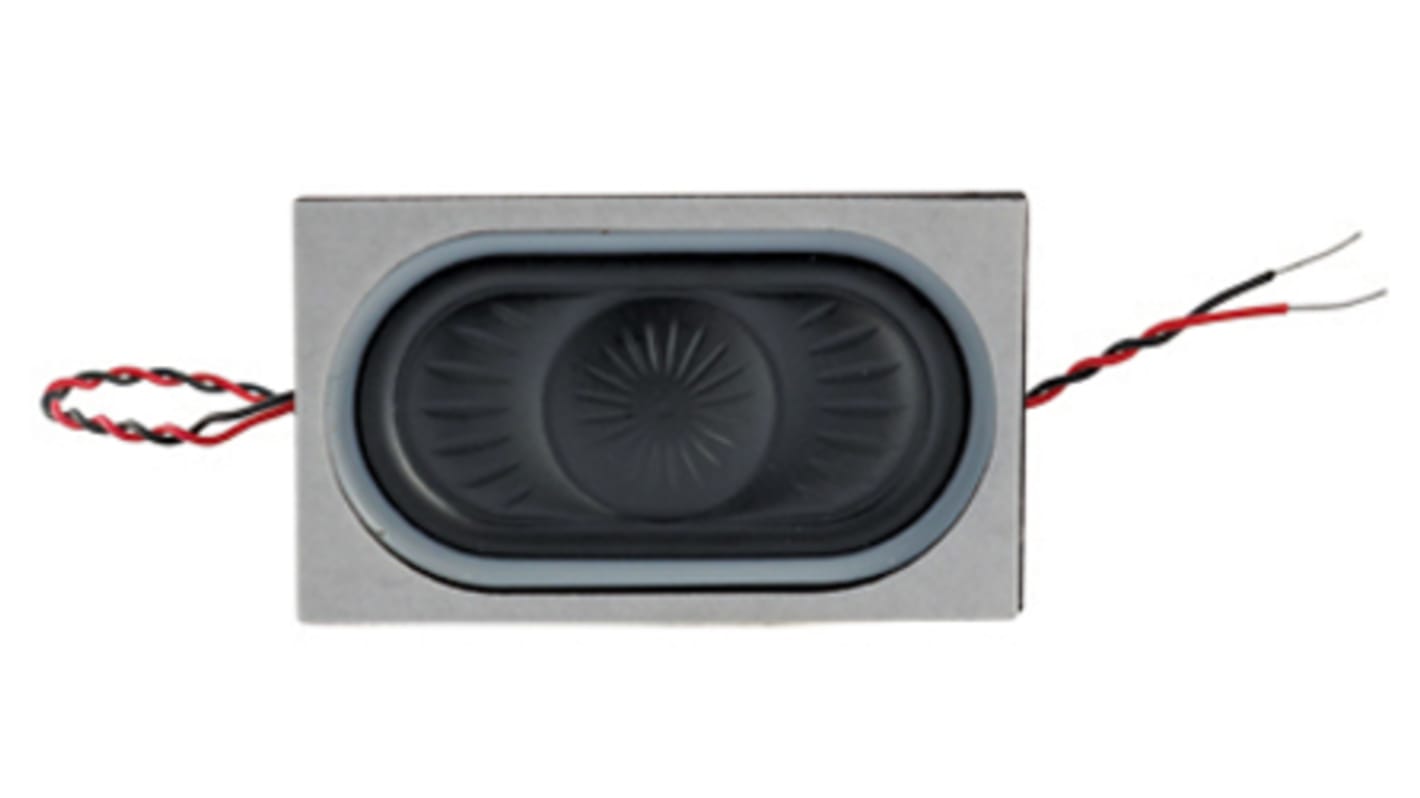 RS PRO 8Ω 2W Miniature Speaker 20.6 (Width)mm Dia. , 100mm Lead Length, 35 x 20.6 x 5.25mm