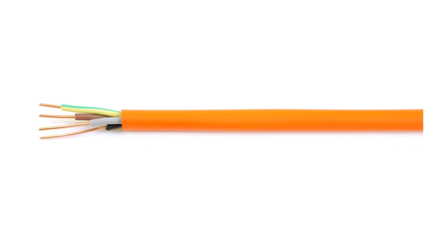 RS PRO, CR1/C1, 100m 4 Core, Orange Polyolefin Power Cable +90°C