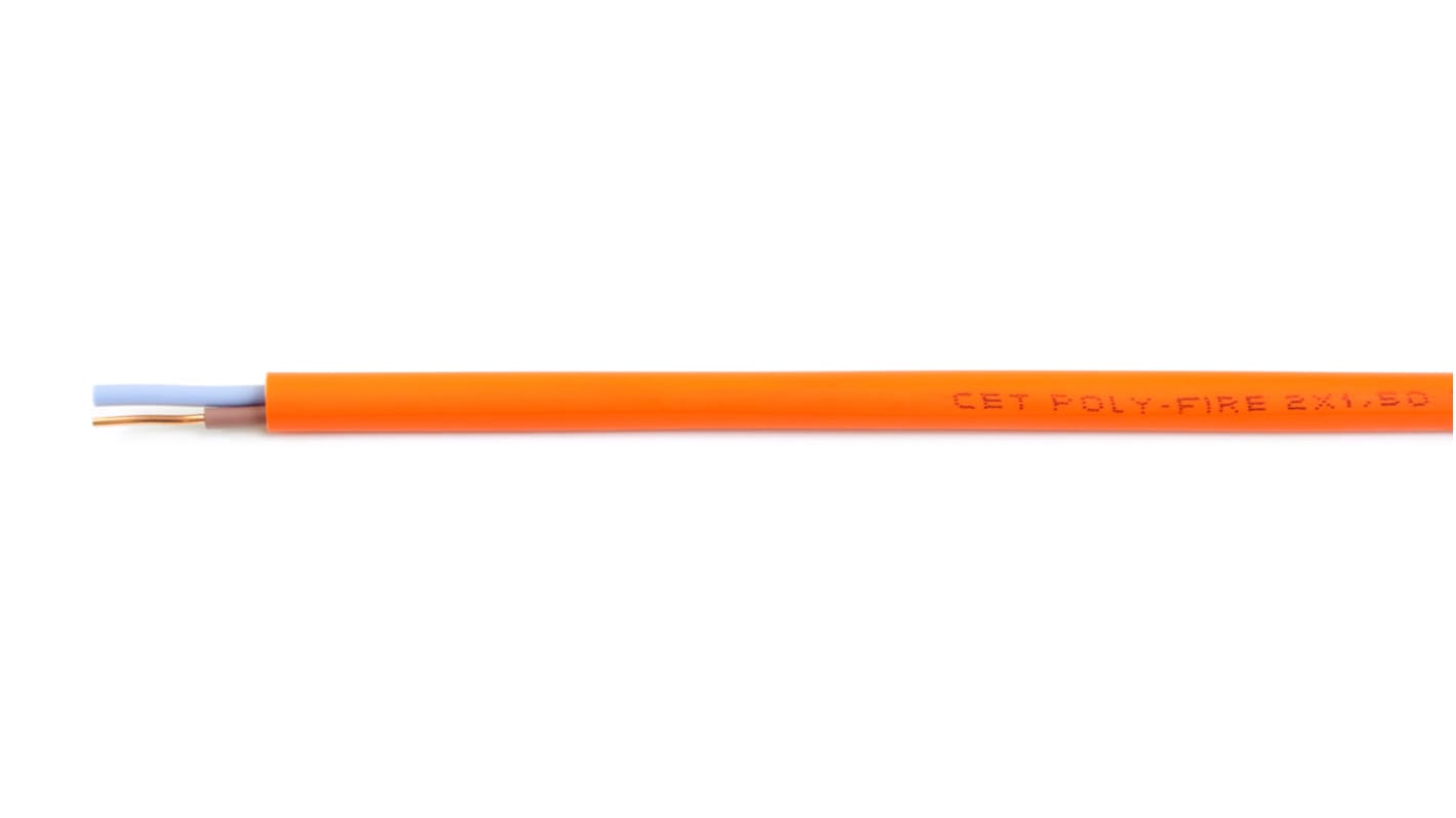 RS PRO 2 Core, 2.5 mm², Orange Polyolefin Sheath, 100m, CR1/C1, 16 A, 300 V, 500 V