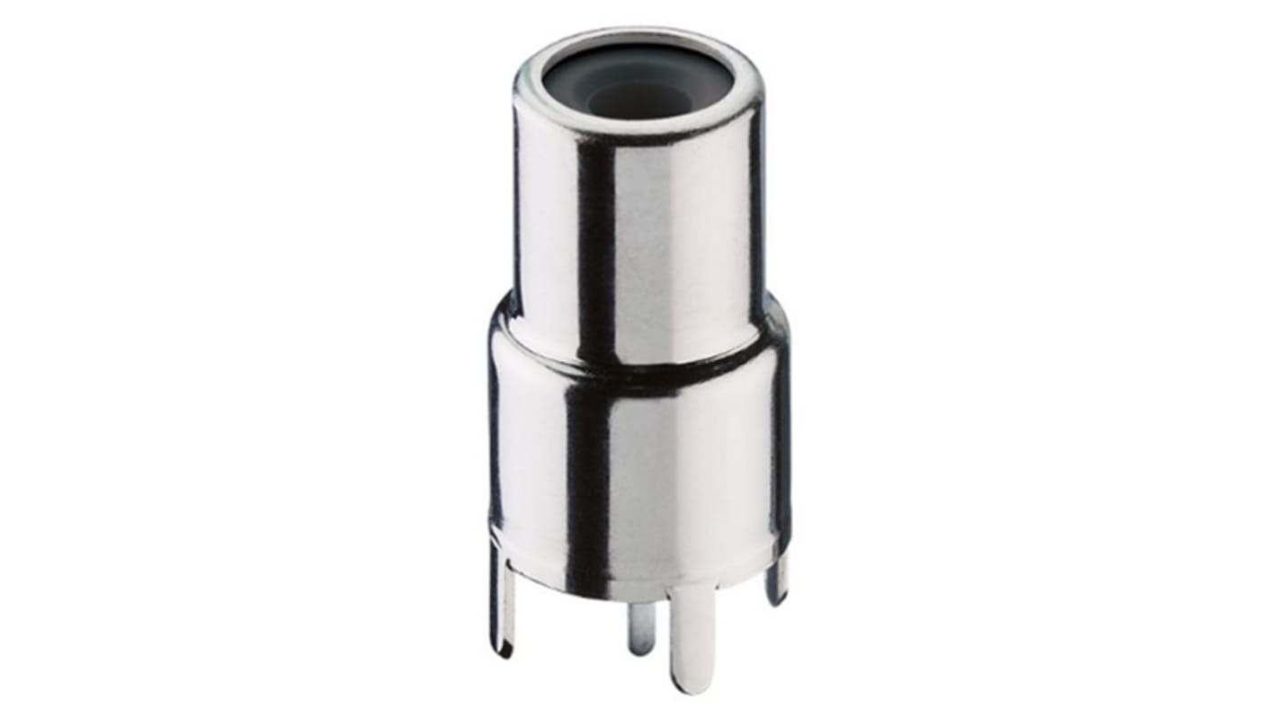 Lumberg Black PCB Mount RCA Socket, Nickel, Tin, 2A