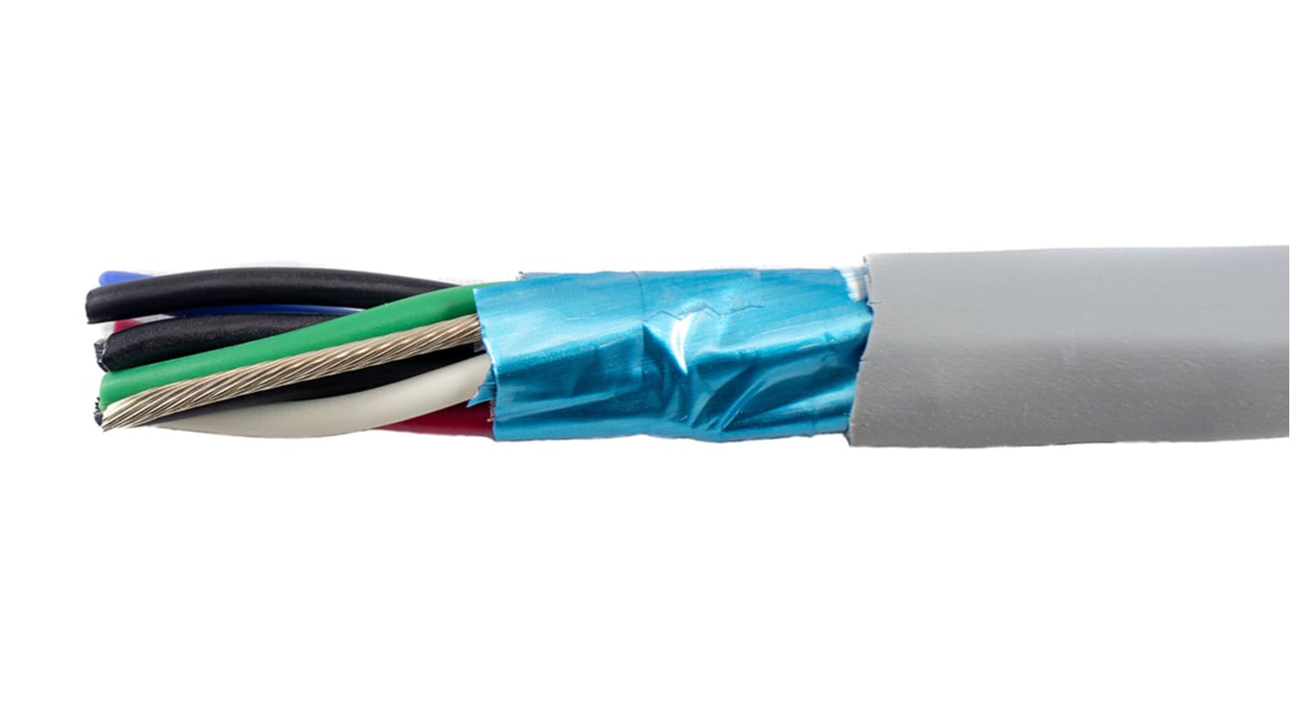 Alpha Wire 10芯5对屏蔽线 0.09 mm²双绞线 数据电缆, 28 AWG, Ecogen Ecocable Mini系列, MPPE灰色护套