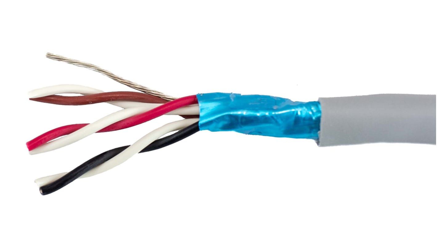 Alpha Wire Ecogen Ecocable Mini Series Data Cable, 3 Pairs, 6 Cores, 0.24 mm², Screened, 24 AWG, 30m, Screened Shield