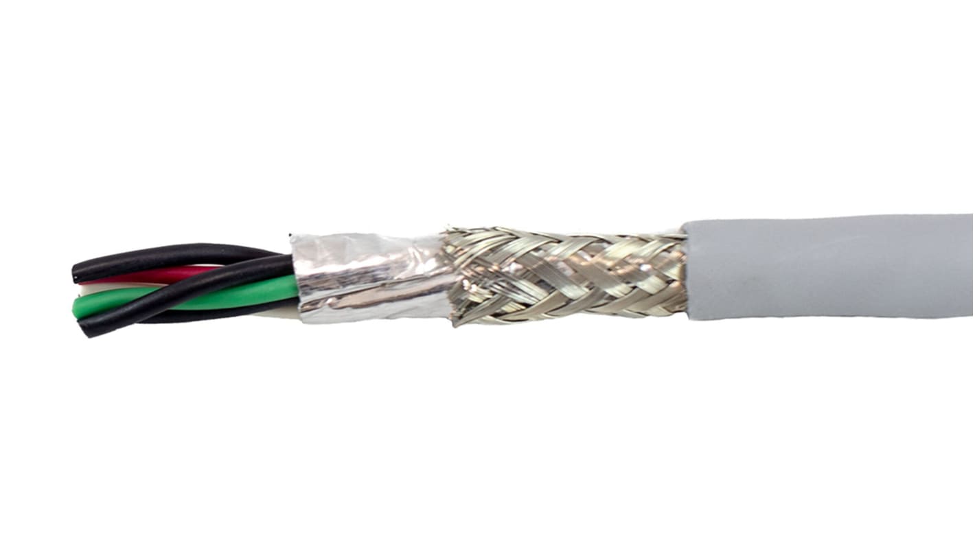 Cable de datos apantallado Alpha Wire Ecogen Ecocable Mini de 6 conductores, 3 pares, 0.09 mm², 28 AWG, long. 30m, Ø