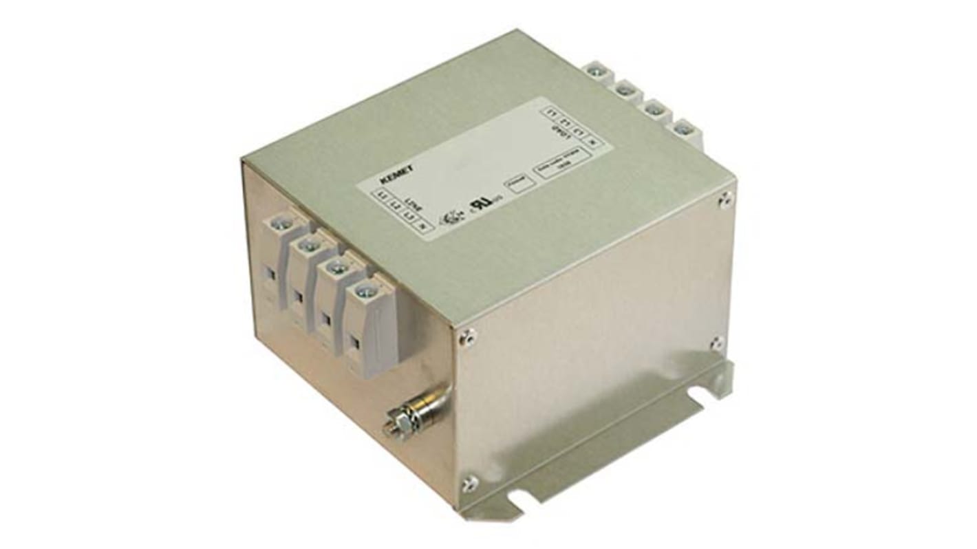 KEMET 三相EMC滤波器, 36A, 530/305 VAC, 50 → 60Hz, 底盘安装, 端子排接端, FLLD4系列