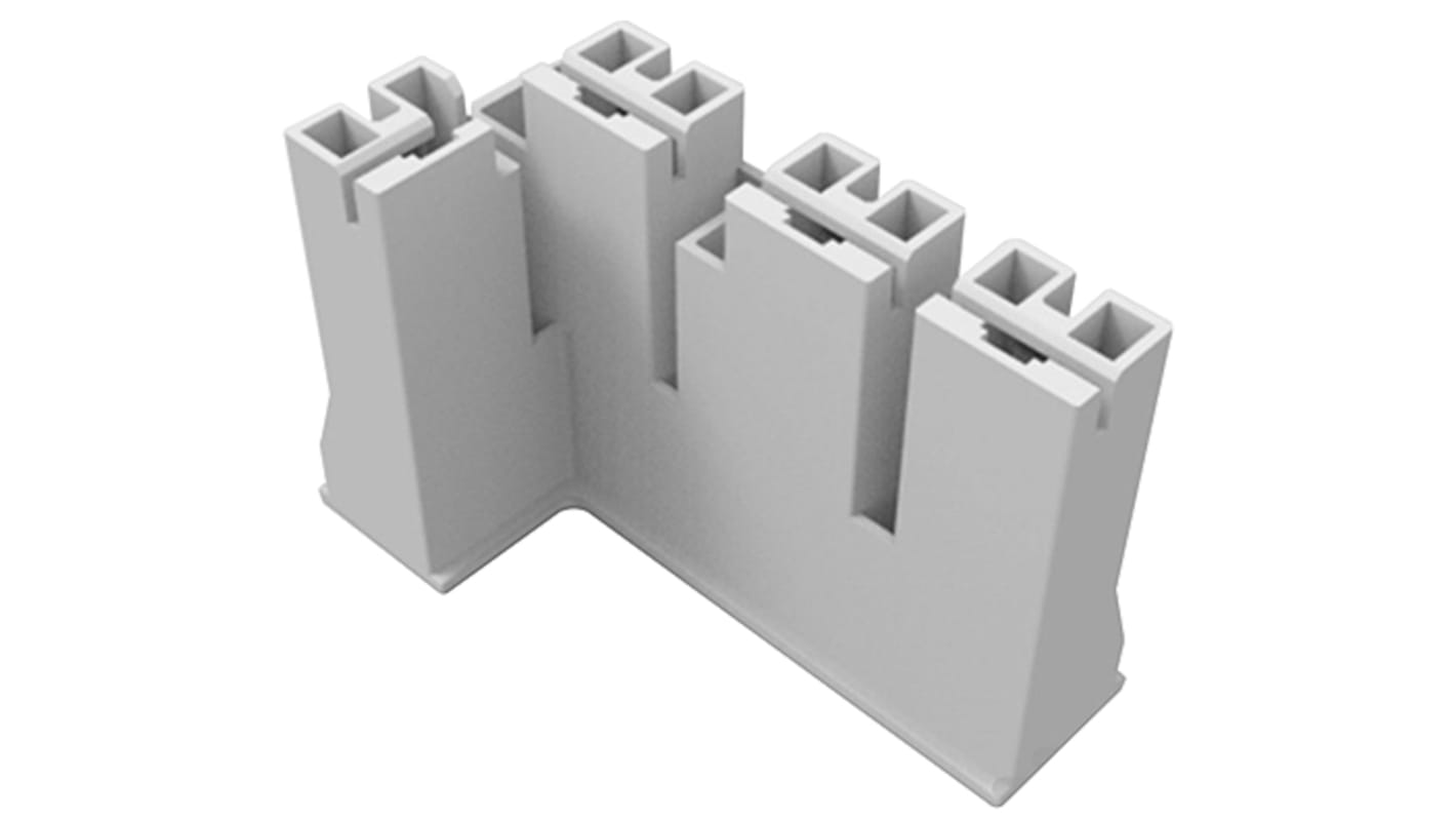 TE Connectivity, Positive Lock .250 Mk II 4 Way Nylon 66 Crimp Terminal Housing, Natural