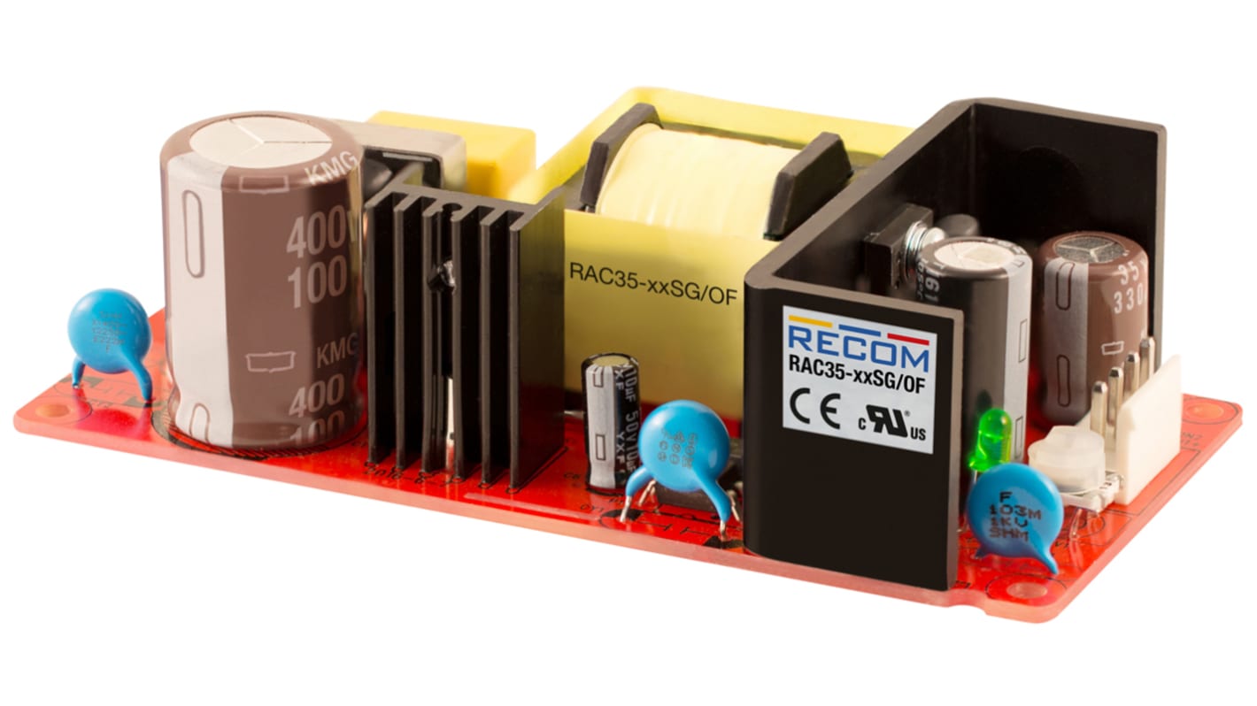 Recom Switching Power Supply, RAC35-05SG/OF, 5V dc, 6A, 36W, 1 Output, 90 → 264V ac Input Voltage