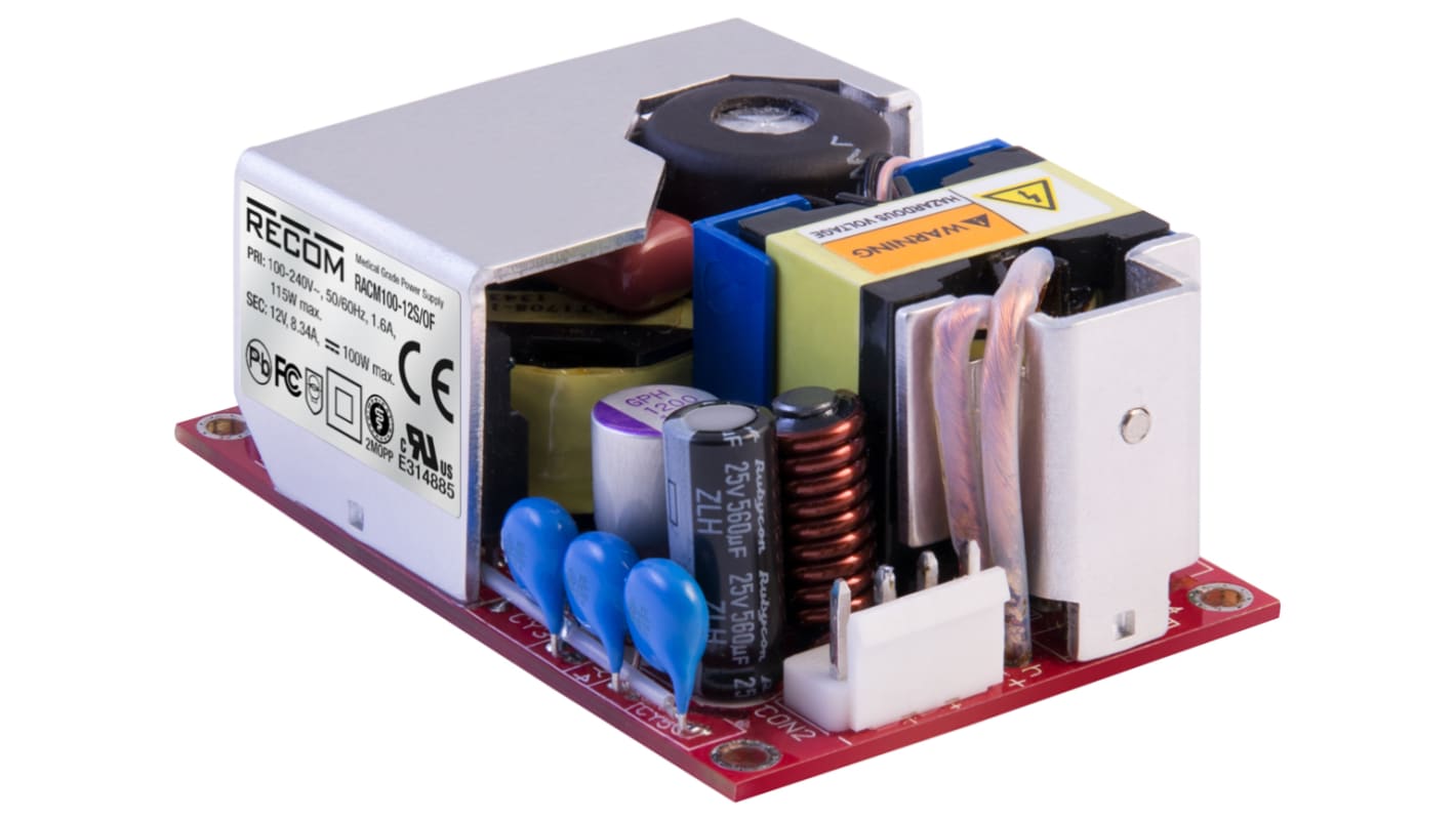 Recom Switching Power Supply, RAC150-48SG/OF, 48V dc, 3.125A, 150W, 1 Output, 90 → 264V ac Input Voltage