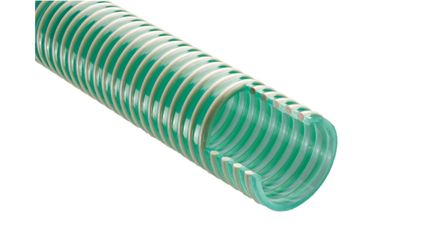 RS PRO PVC, Hose Pipe, 45mm ID, 52.8mm OD, Green, 10m