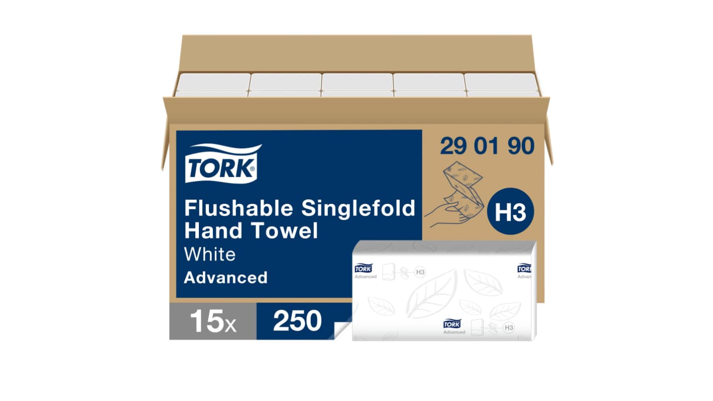 Asciugamani di carta Tork, in , 2 strati, 250 fogli da 115 x 230mm