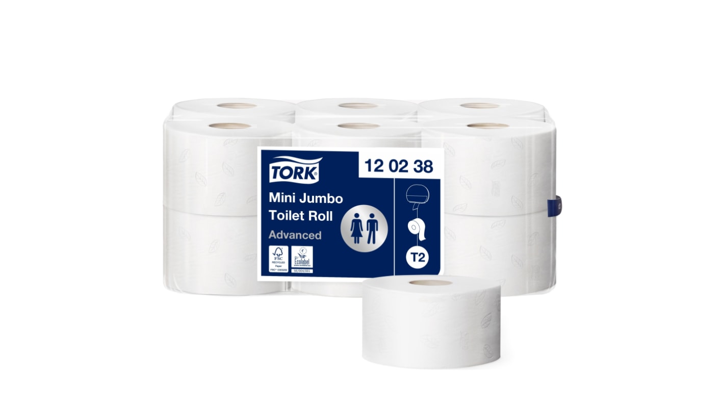 Tork 12 rolls of 850 Sheets Toilet Roll, 2 ply