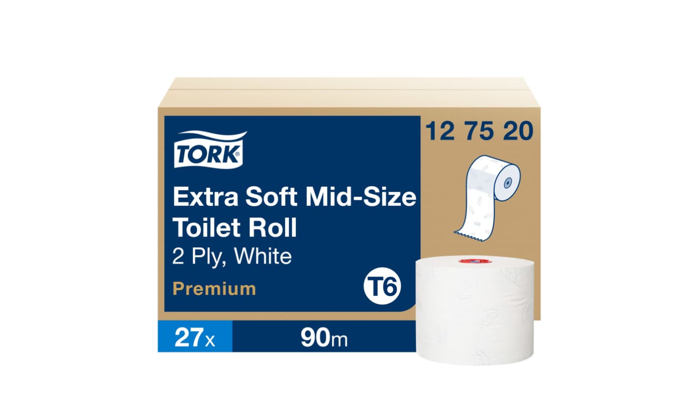 127520 | Tork トイレットペーパー 白 Compact Mid Size Premium 中型 | RS