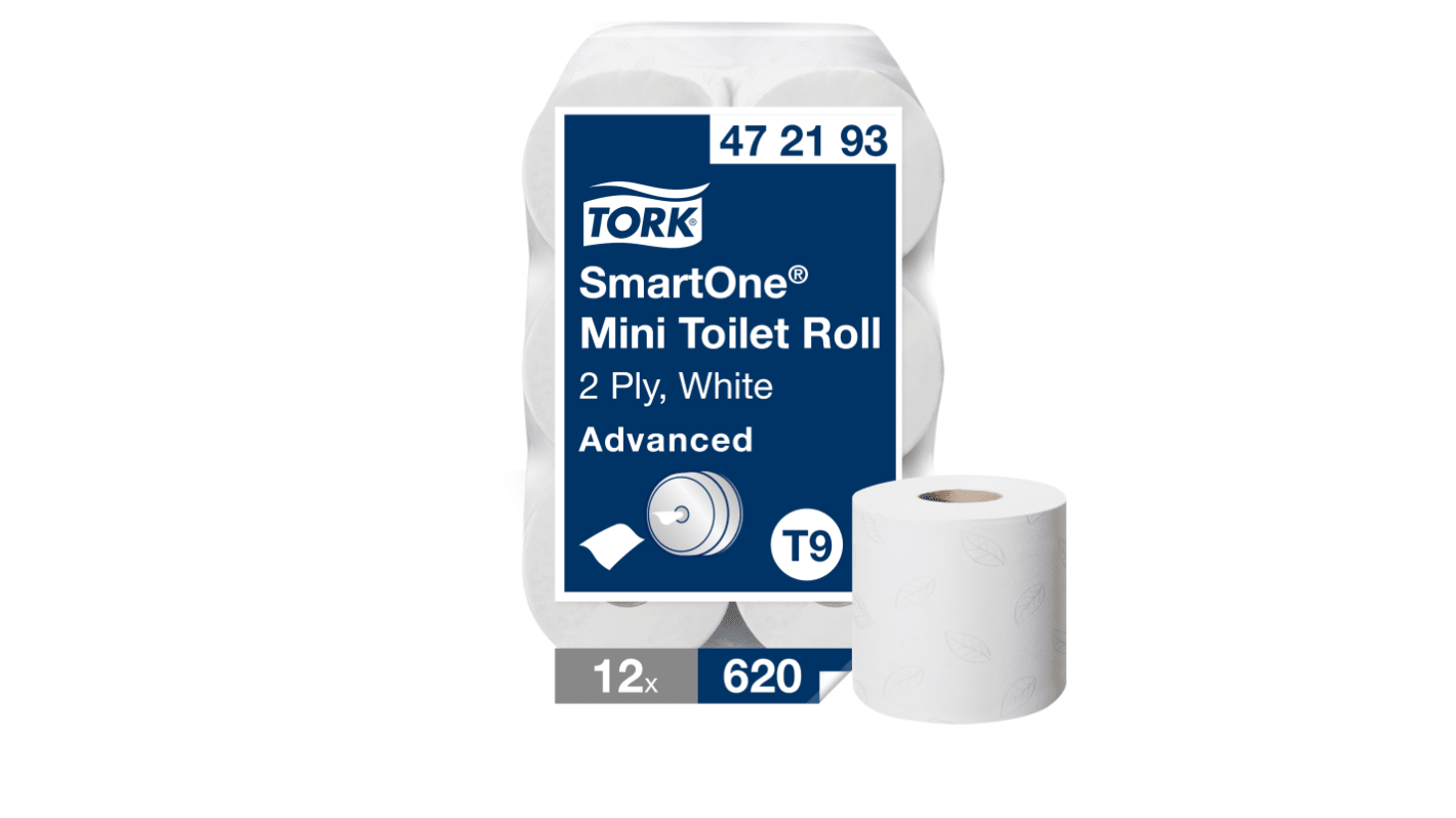 Tork 12 rolls of 620 Sheets Toilet Roll, 2 ply