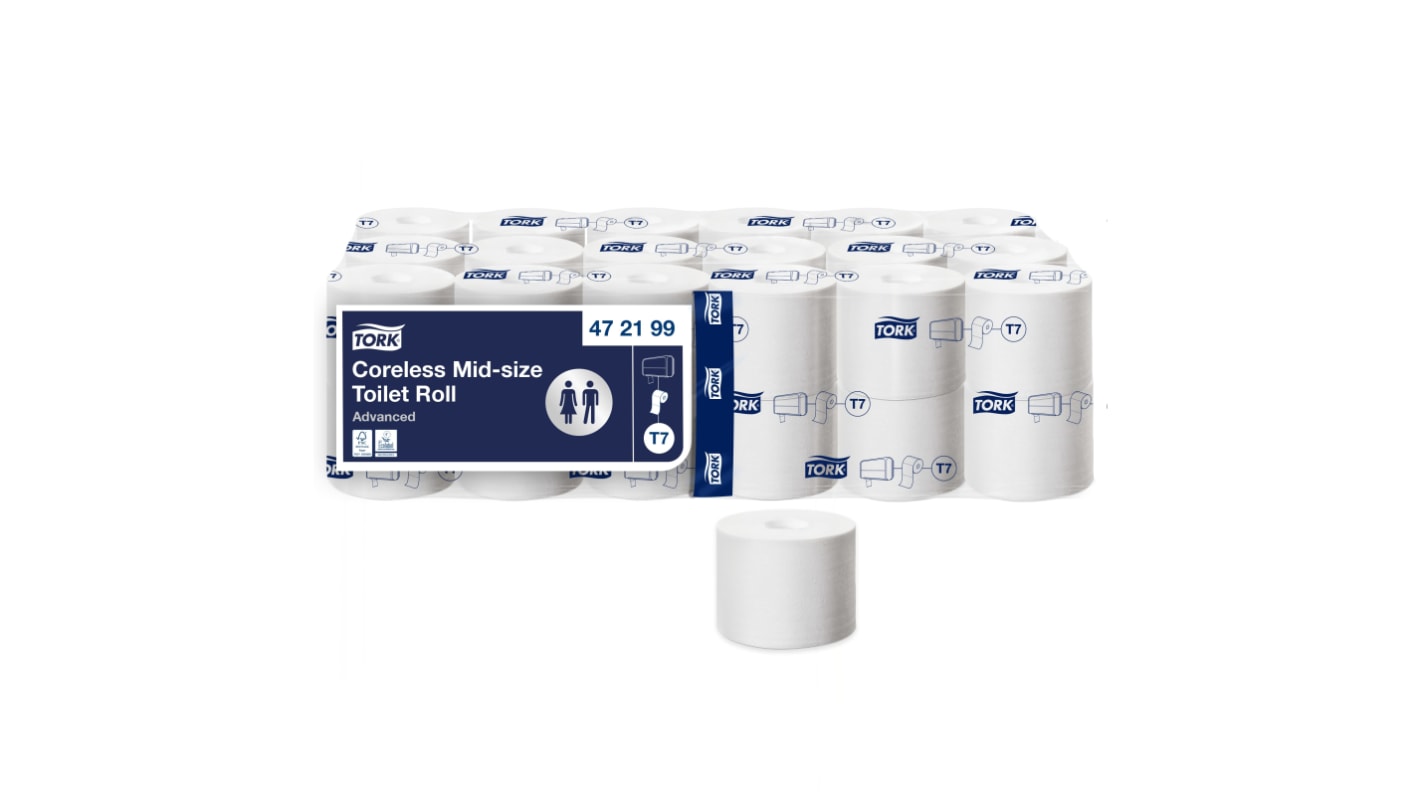 Tork 36 ruller med Hvid 900 ark Toiletpapir, 2 lag Coreless Advanced Mellemstørrelse