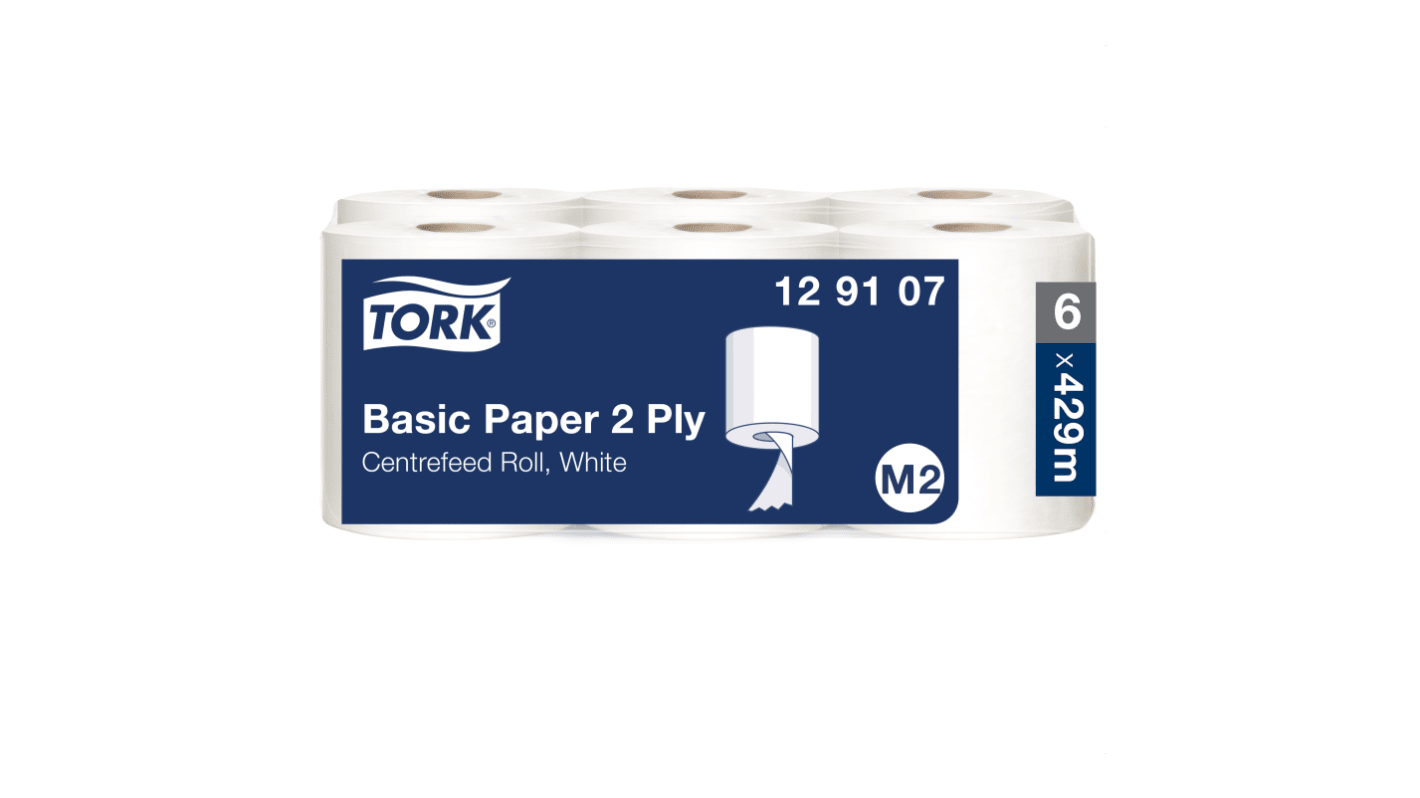 Toalla de Papel Tork Basic Paper / Rollo Blanco de 2 capas de 150.2 m x 180 mm