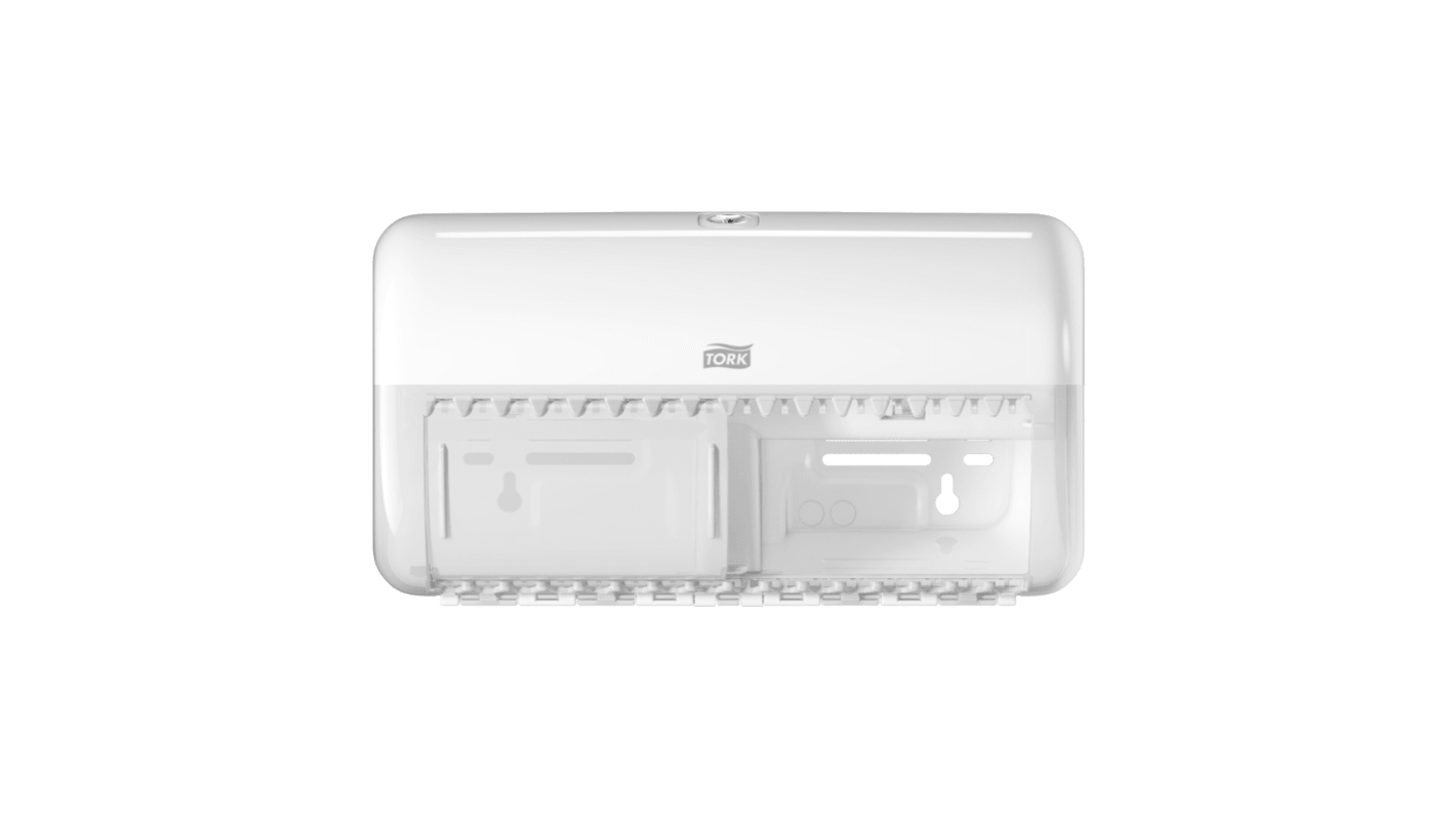 Tork WC-papír adagoló, Fehér, dupla, 153mm x 158mm x 286mm Igen