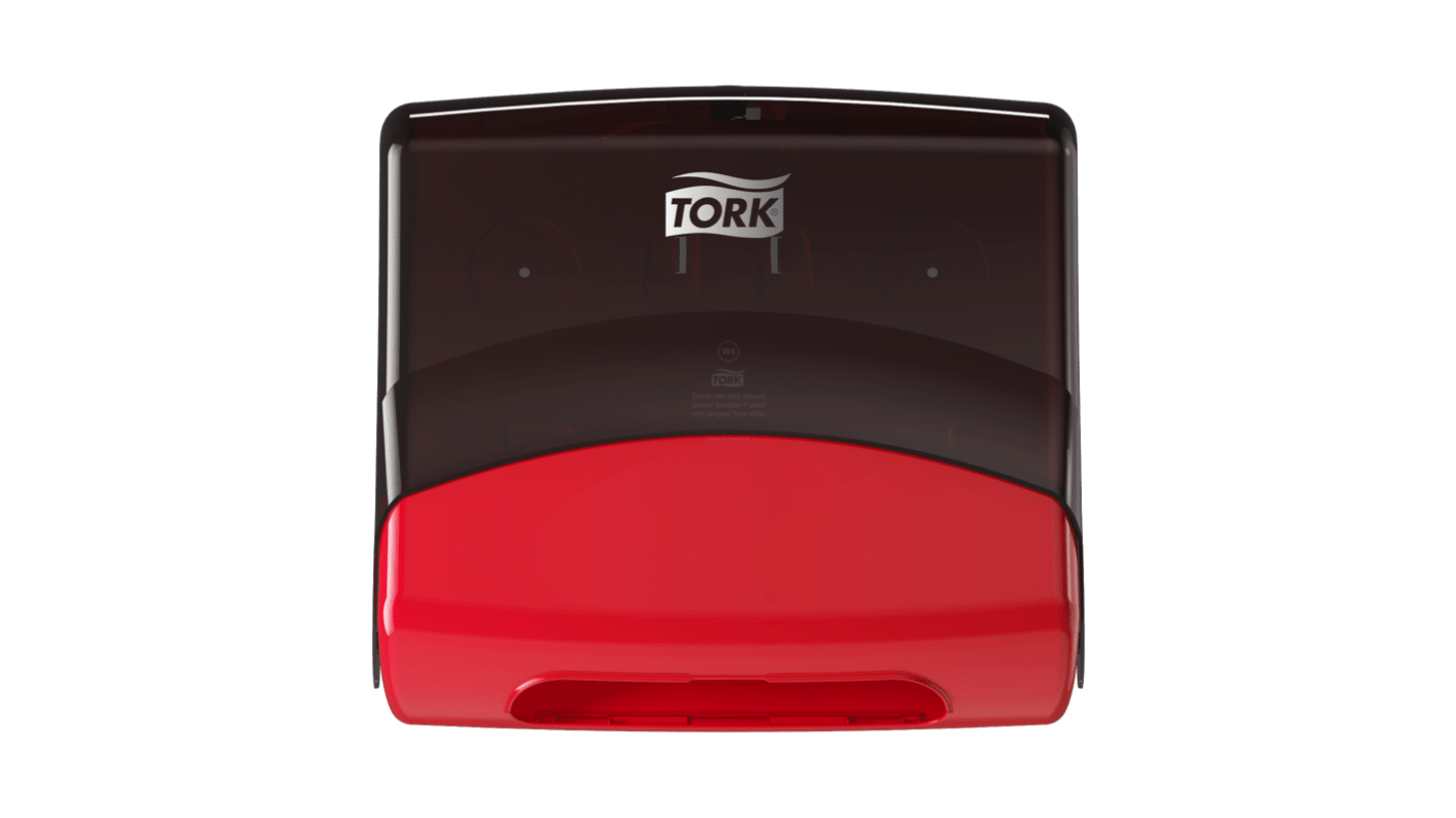 Tork Folded Papierhandtuchspender, Kunststoff, Rot, , 206mm x 394mm x 427mm