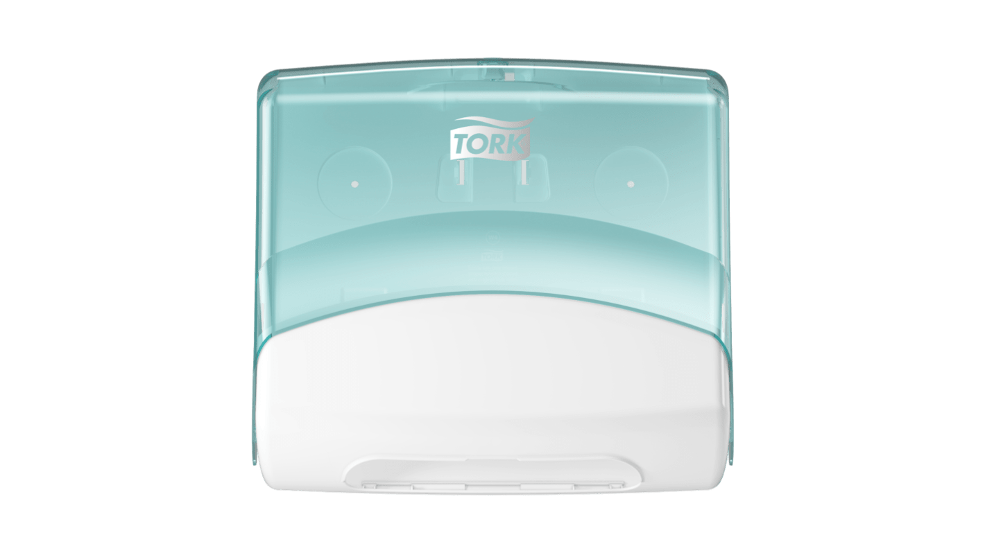 Tork Plastic White/Turqoise Wall Mounting Paper Towel Dispenser, 206mm x 394mm x 427mm