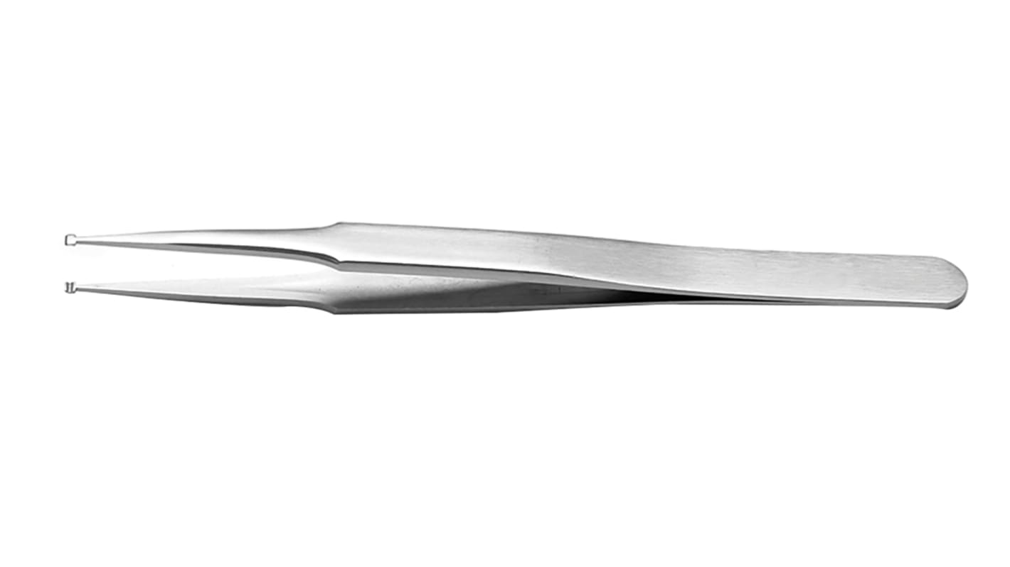 RS PRO 120 mm, Stainless Steel, Grooved, Tweezers
