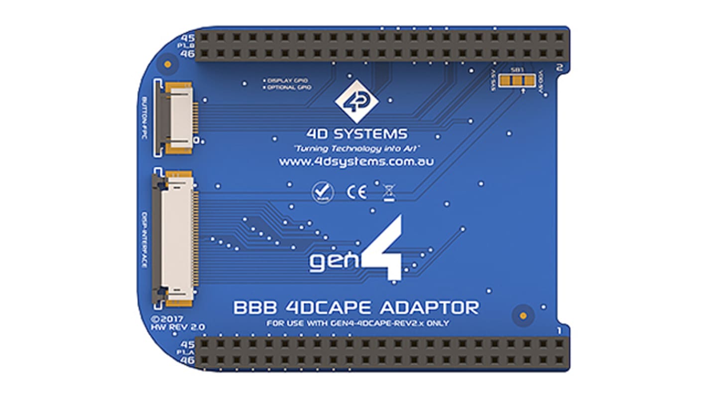 4D Systems gen4-4DCAPE BeagleBone Black Adaptor