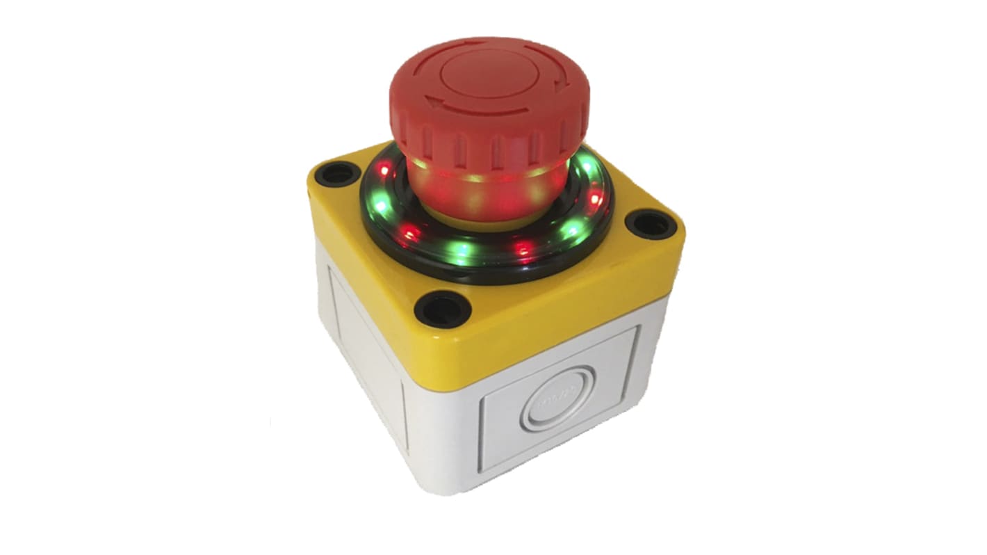 APEM Φ22mm急停按钮, 面板安装, 2 常开 + 2 常闭触点, 30 V dc, 250V 交流, IP20、 IP65, 扭曲释放, 红色