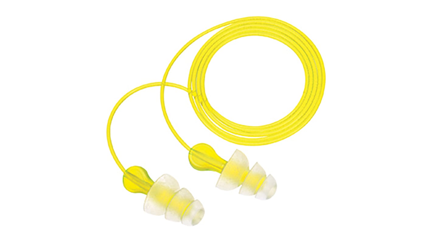 3M E.A.R 可重复使用有线耳塞, 弹性体, 信噪比29dB, 100对装, Tri-Flange系列